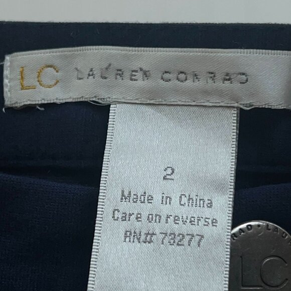 LC Lauren Conrad Navy Blue Mid-Rise Skinny Ankle Pants Women's Size 2 Stretch - Picture 6 of 9